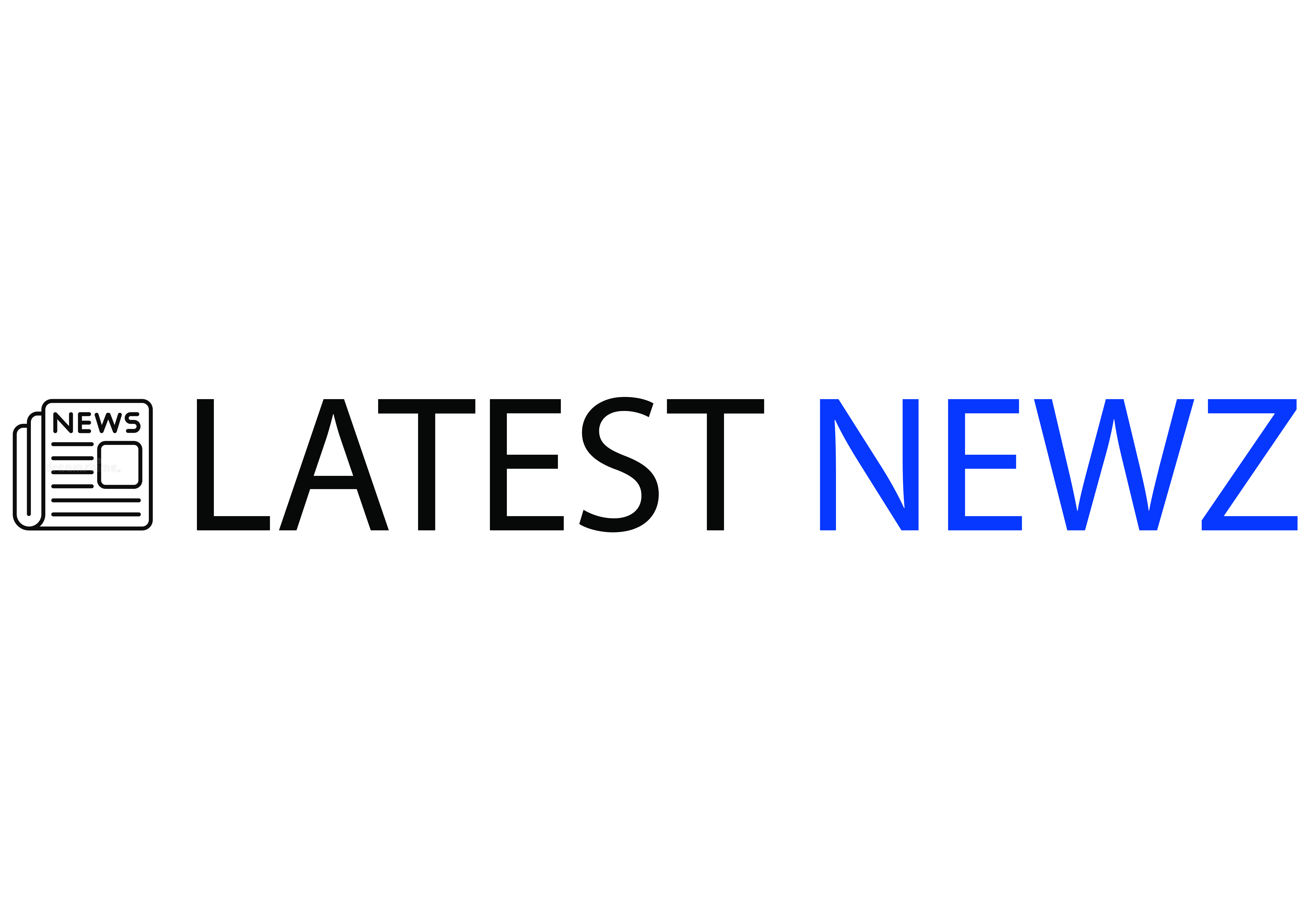 A news logo with the text "LATEST NEWZ" in blue, including by a small newspaper icon.