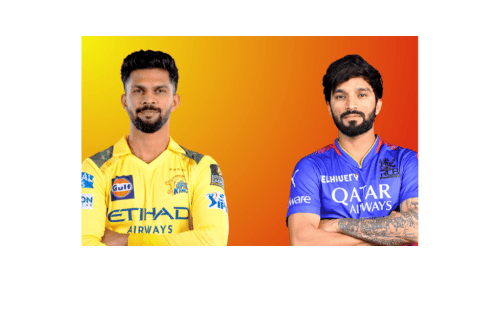 CSK vs RCB: Ruturaj Gaikwad in Chennai IPL team jersey and Rajat Patidar in Bangalore IPL team jersey.