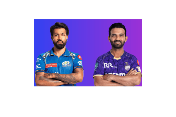 MI vs KKR: Hardik Pandya and Ajinkya Rahane in their IPL team jersey.