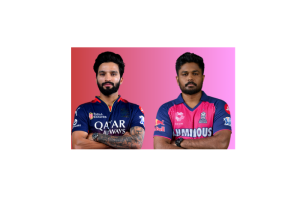 RCB vs RR: Rajat Patidar and Sanju Samson in IPL team jersey.