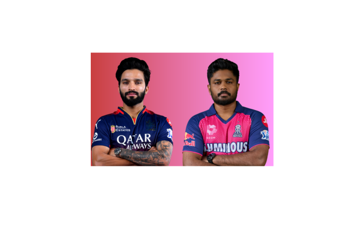 RCB vs RR: Rajat Patidar and Sanju Samson in IPL team jersey.