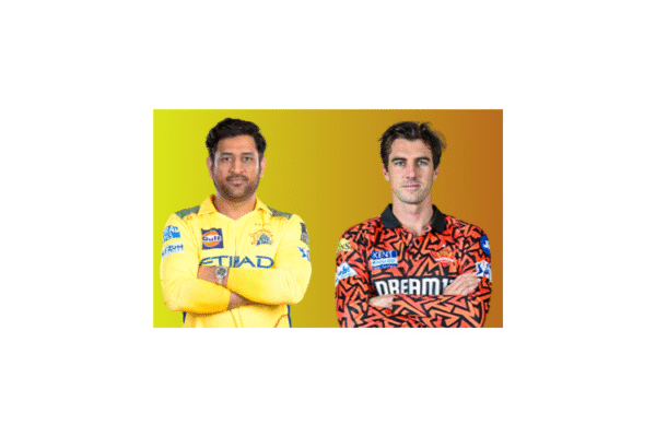 CSK vs SRH: MS Dhoni and Pat Cummins in their IPL team jersey.