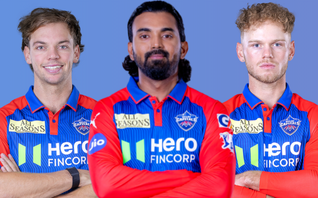 RCB vs DC: Tristan Stubbs, KL Rahul and Jake Fraser-McGurk in Delhi IPL team jersey.