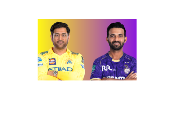 CSK vs KKR: MS Dhoni and Ajinkya Rahane in their IPL team jersey.