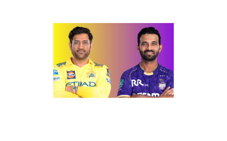 CSK vs KKR: MS Dhoni and Ajinkya Rahane in their IPL team jersey.
