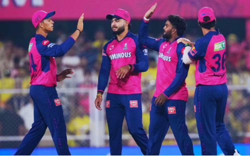 Wanindu Hasaranga with Rajasthan Royals IPL team players.