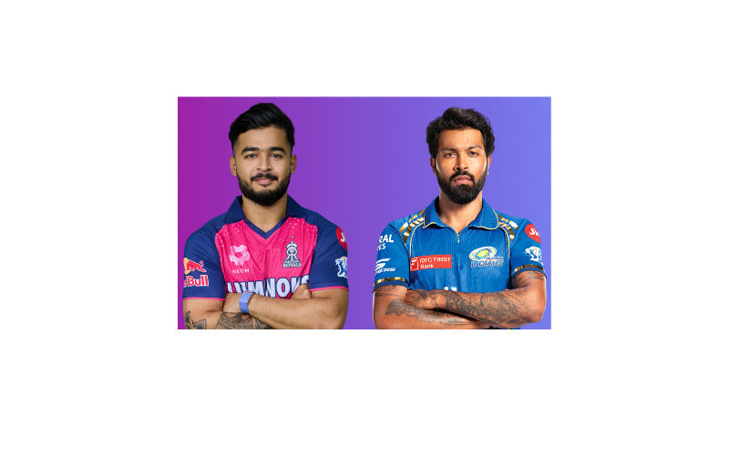 RR vs MI: Riyan Parag and Hardik Pandya in their IPL team jersey.