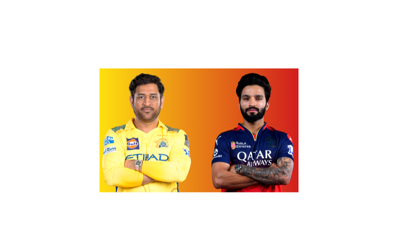 CSK vs RCB: MS Dhoni and Rajat Patidar in their IPL team jersey.