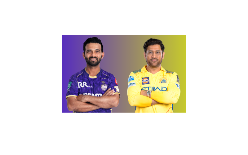 KKR vs CSK: Ajinkya Rahane and MS Dhoni in their IPL team jersey.